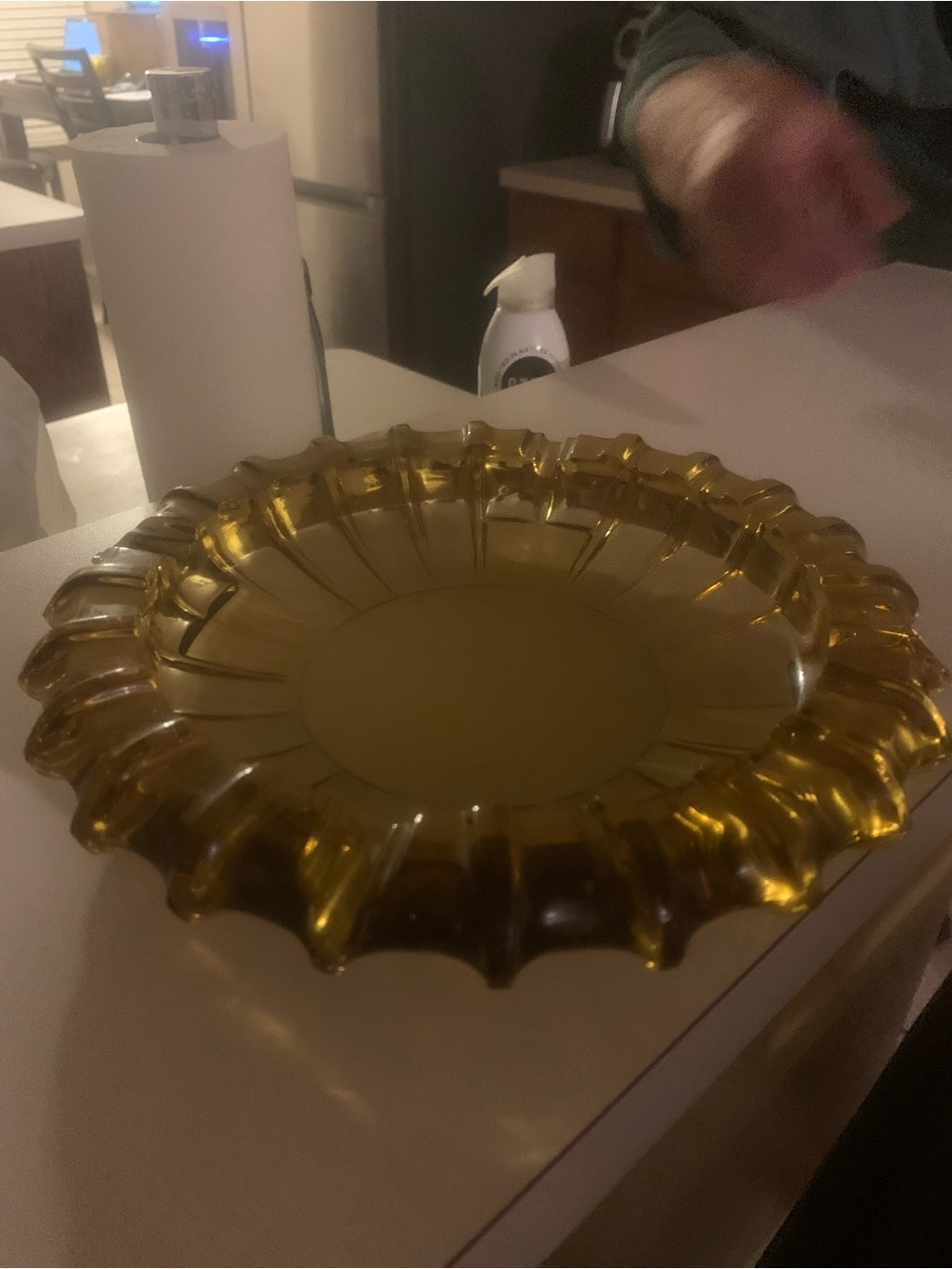 Amber Glass Decorative Charger Plate